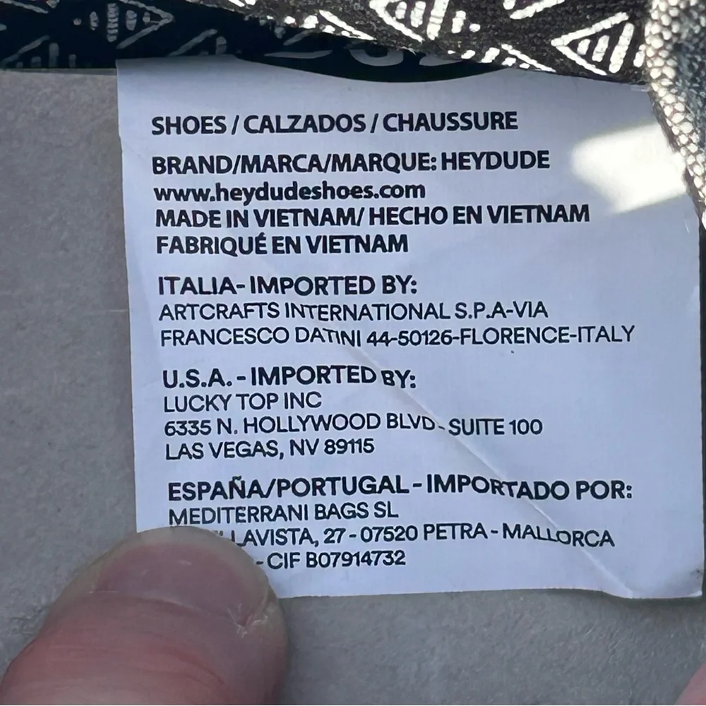 Hey Dude Wendy Chambray Woven Grey White Shoes Women’s Size 8 - Picture 9 of 10